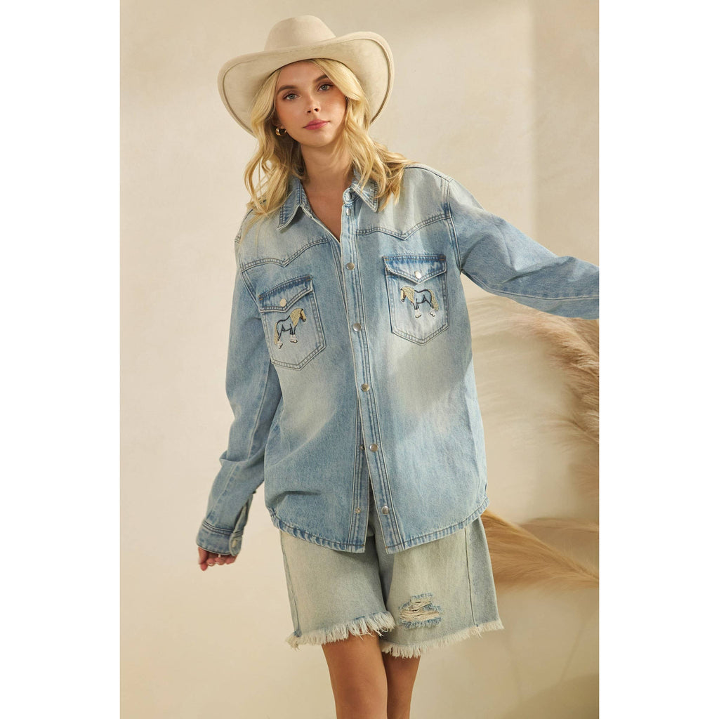 Saddle Up Denim Shacket