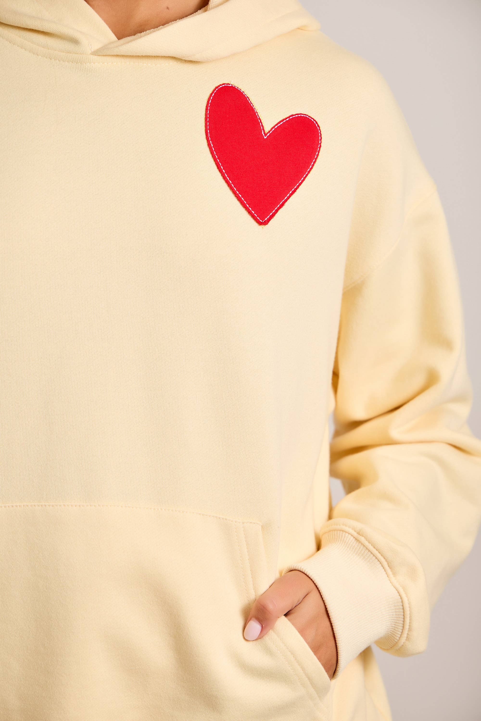 Butter Yellow Heart Hoodie & Shorts Lounge Set $86