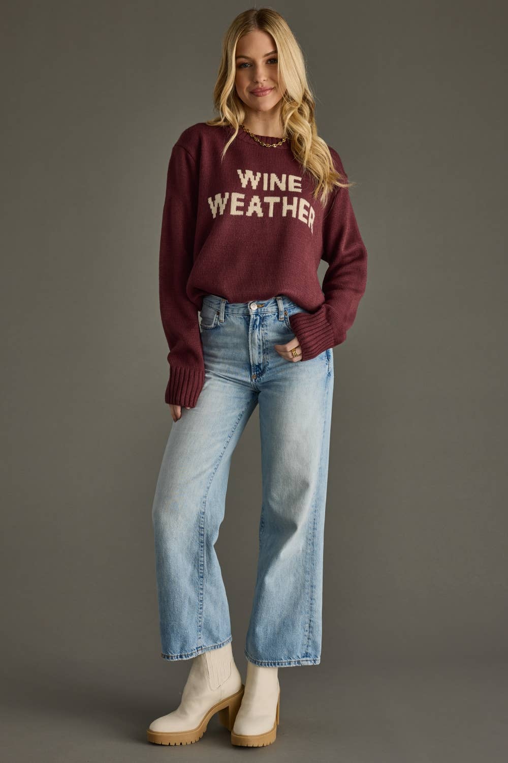 Wine Weather Sweater - $30