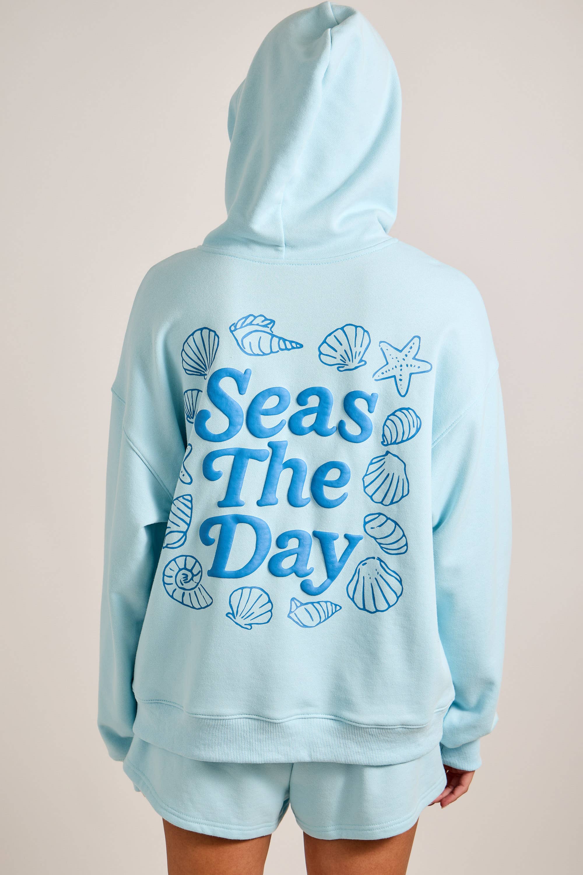Seas The Day Light Blue Hoodie & Shorts Set $80