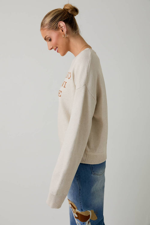 CREW NECK "ESPRESSO MARTINI PLEASE" SWEATER $55.00