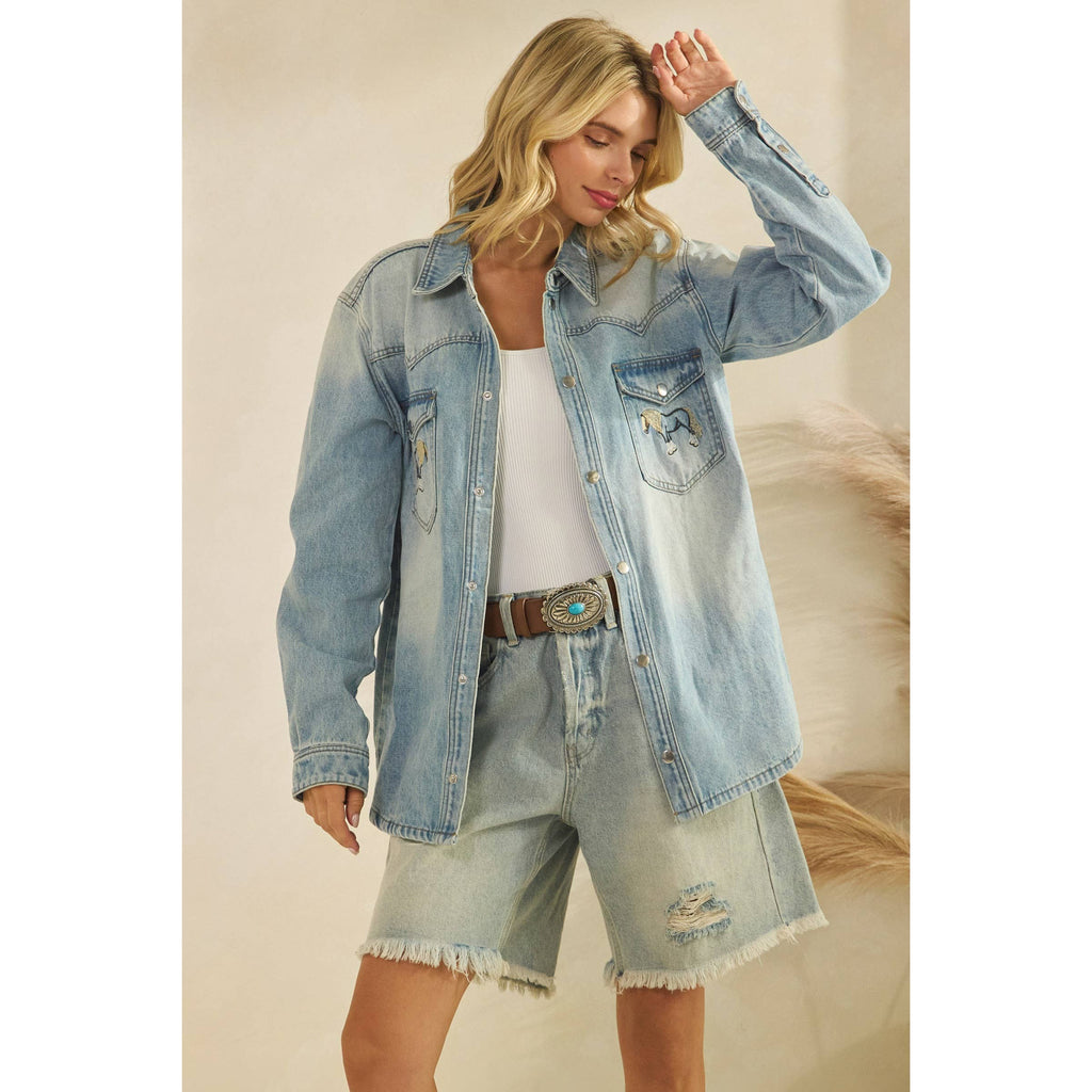 Saddle Up Denim Shacket