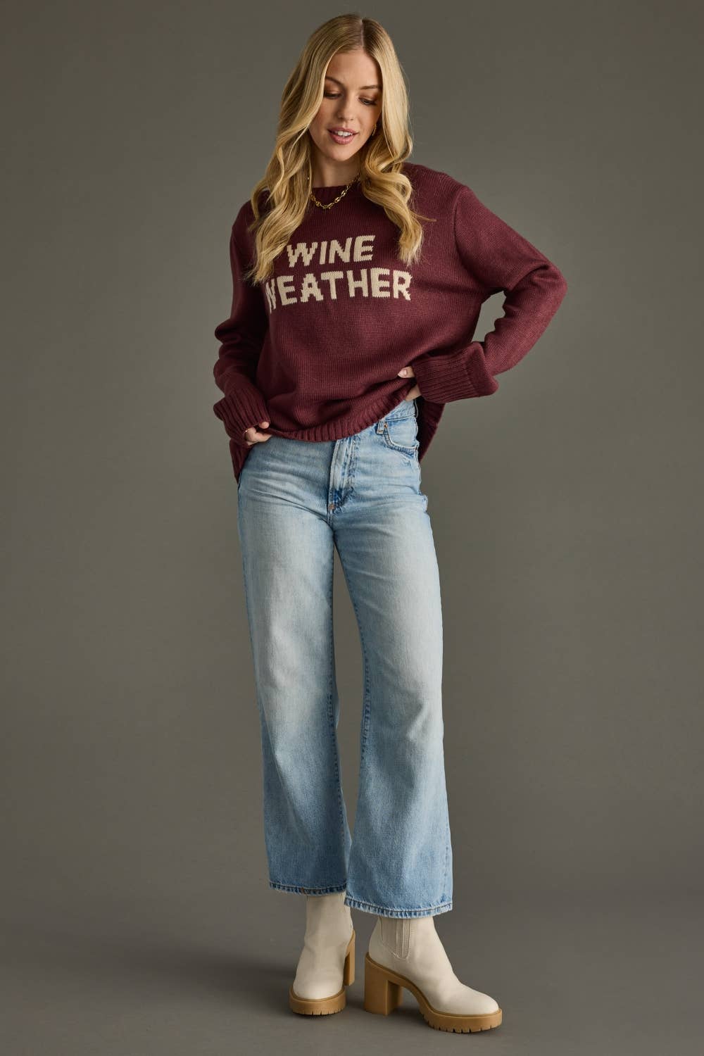 Wine Weather Sweater - $30