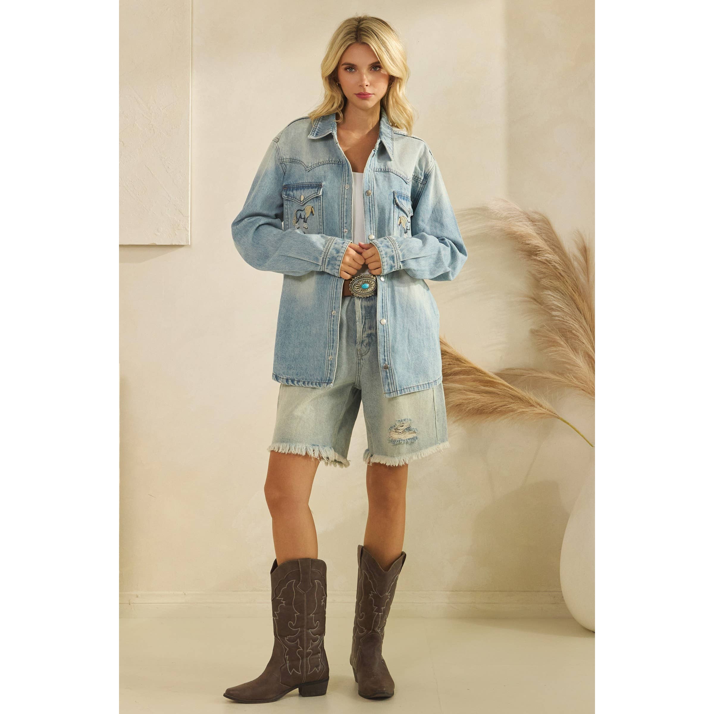 Saddle Up Denim Shacket