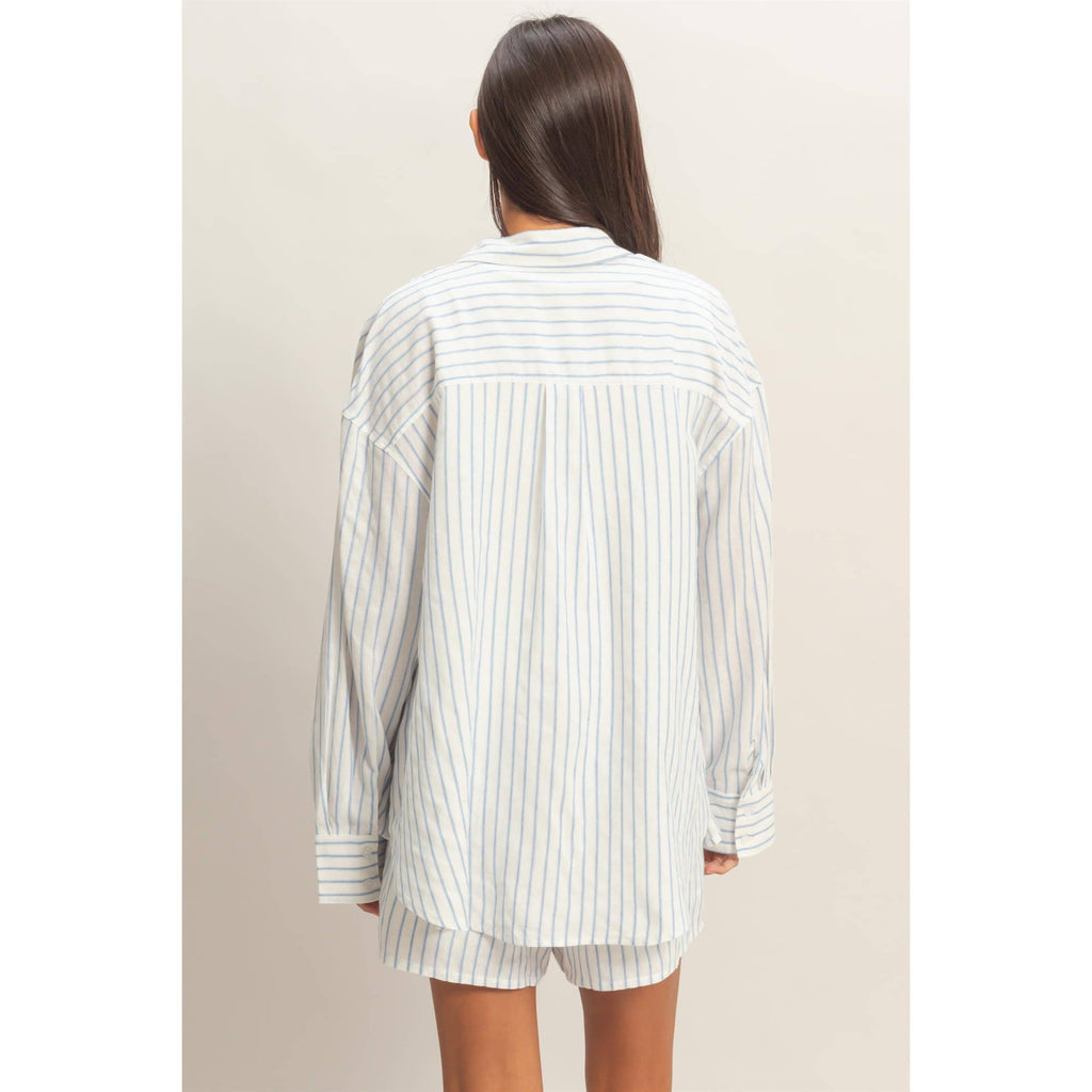 Striped Button-Up Shirt $32