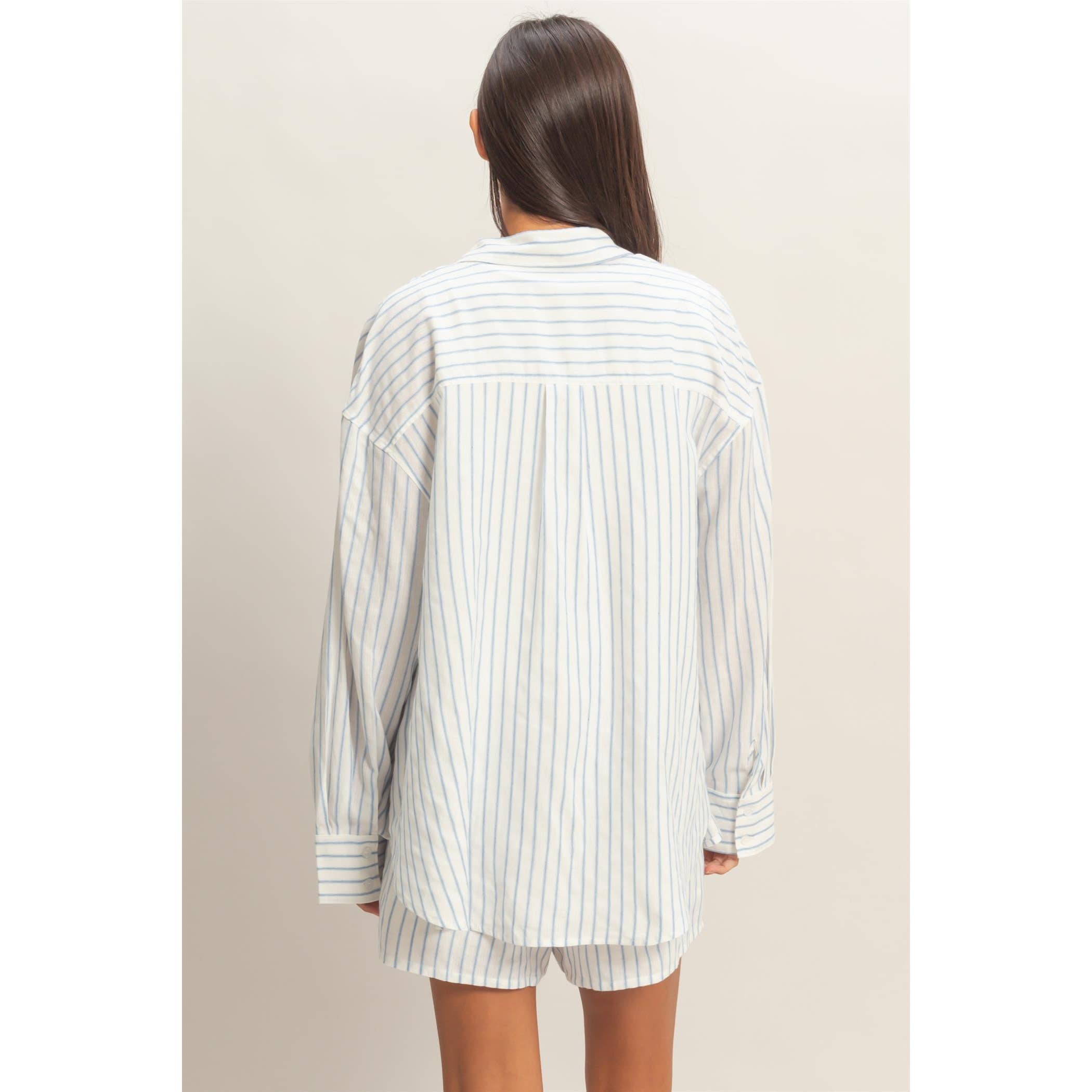 Striped Button-Up Shirt $32
