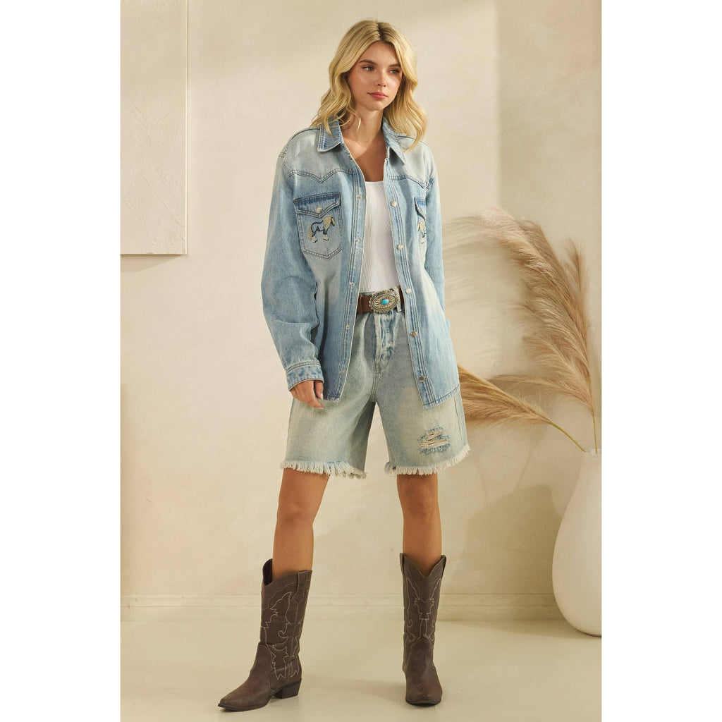 Saddle Up Denim Shacket