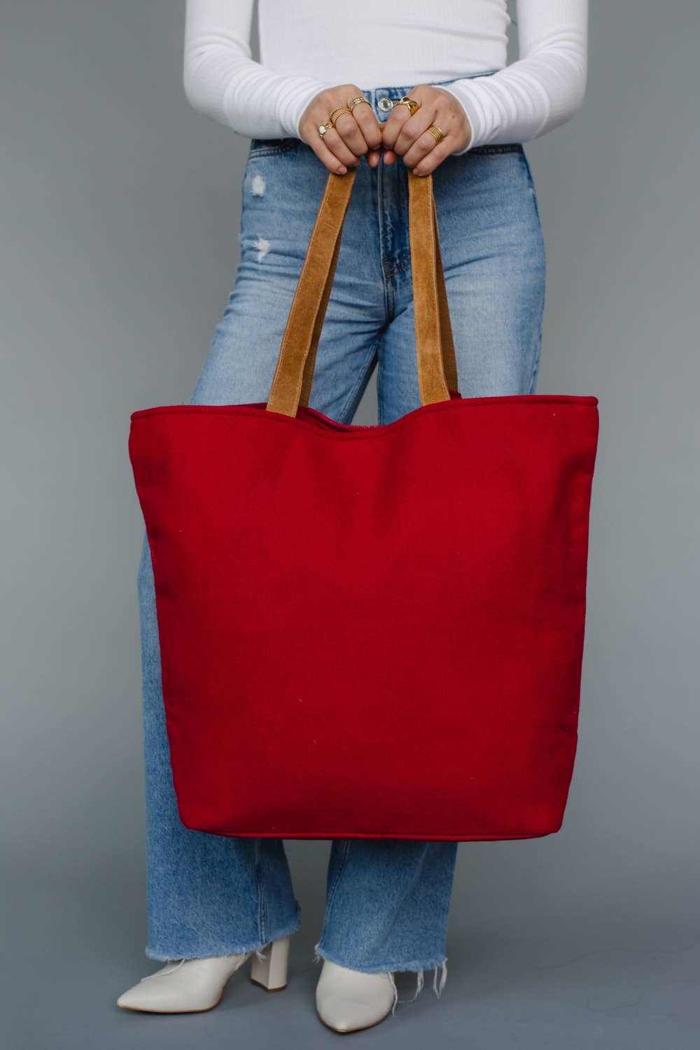 Red & White Bow Tote