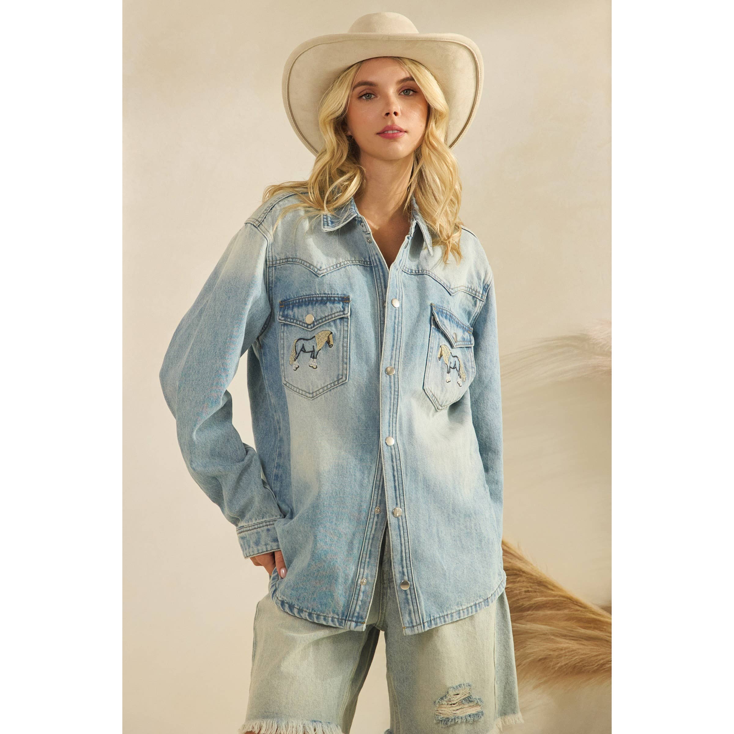 Saddle Up Denim Shacket