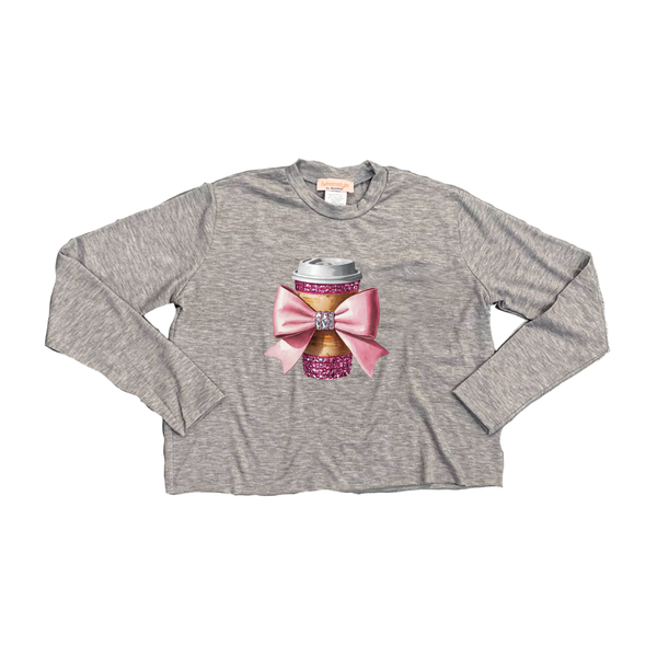 Glam Coffee Long Sleeve Boxy Tee $40
