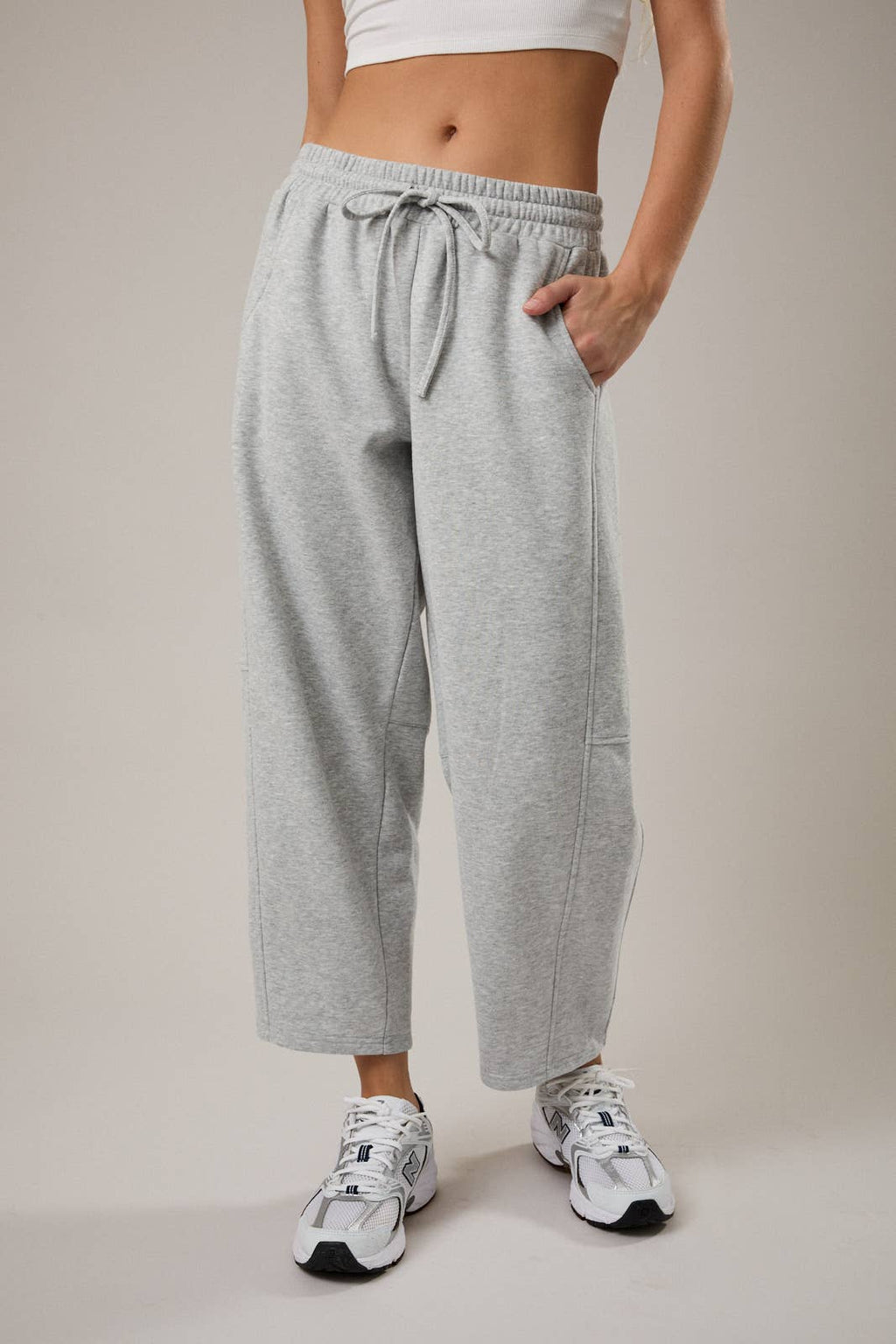 LOW WAIST BARREL SWEATPANTS $50