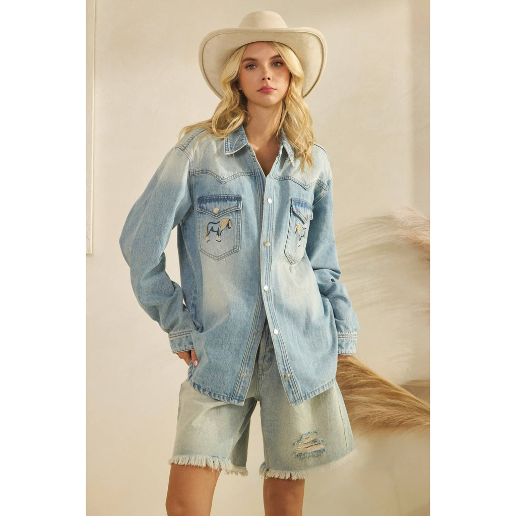 Saddle Up Denim Shacket