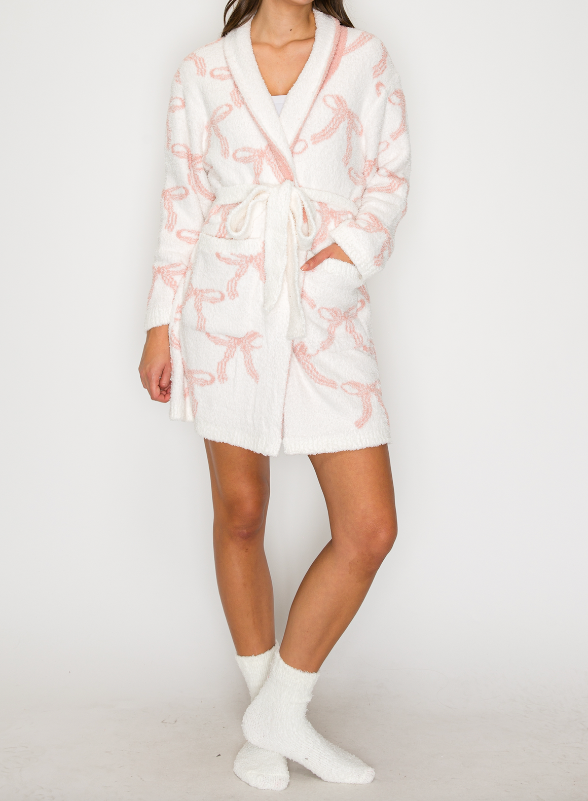 Soft Cozy Bow Robe- $35