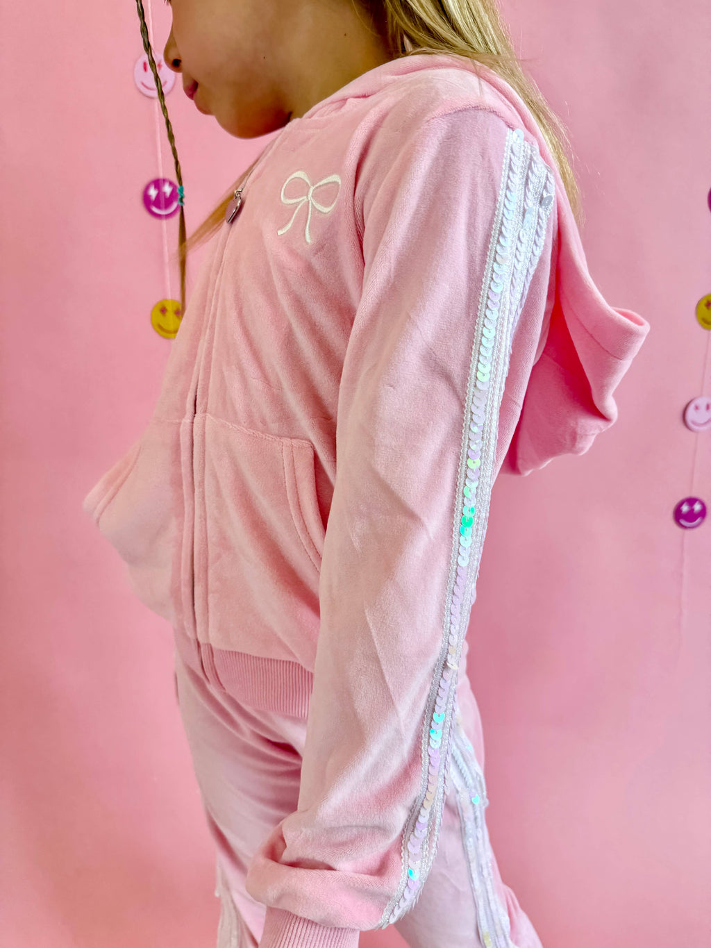 Bow Velvet Sequin Set $70