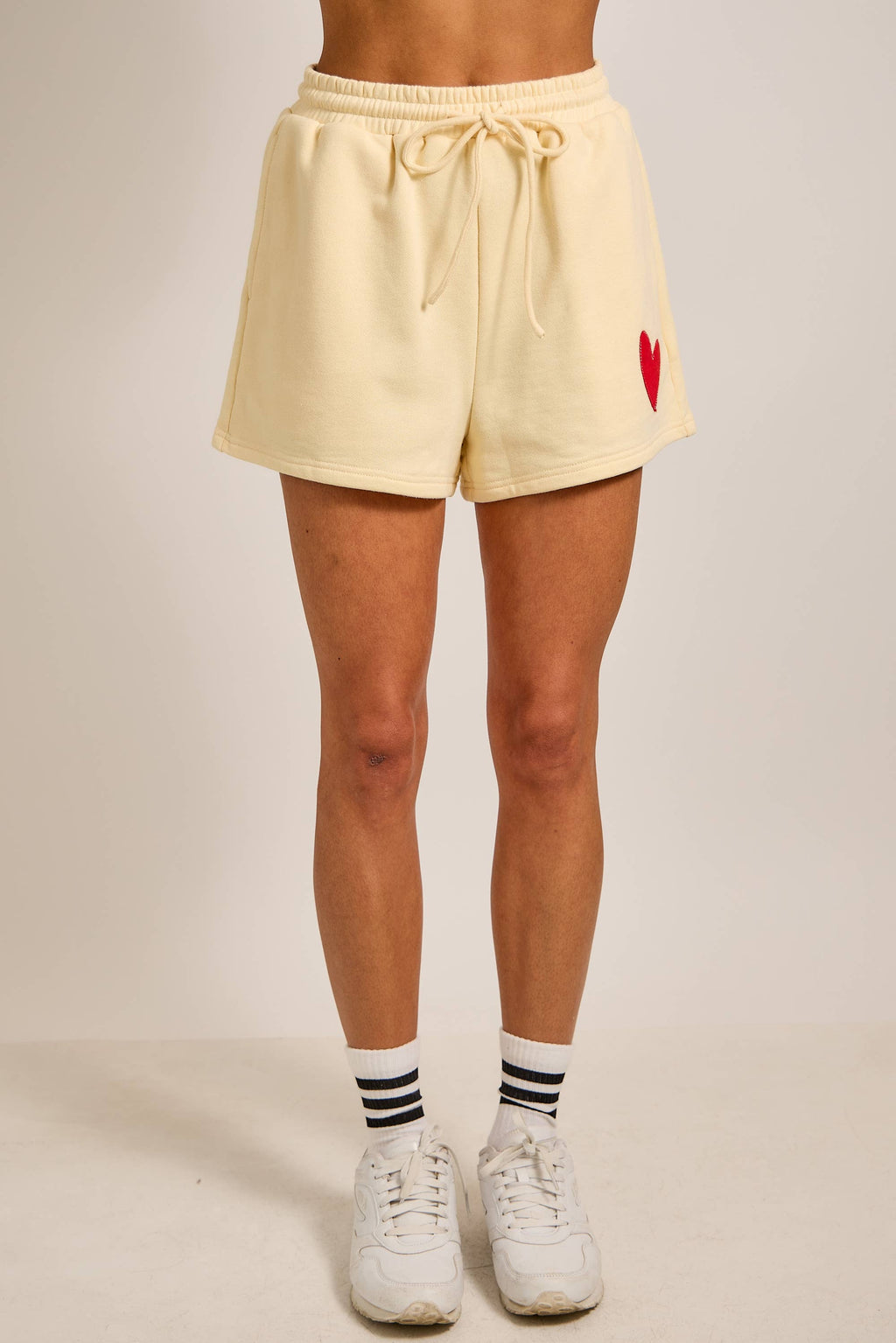 Butter Yellow Heart Hoodie & Shorts Lounge Set $86