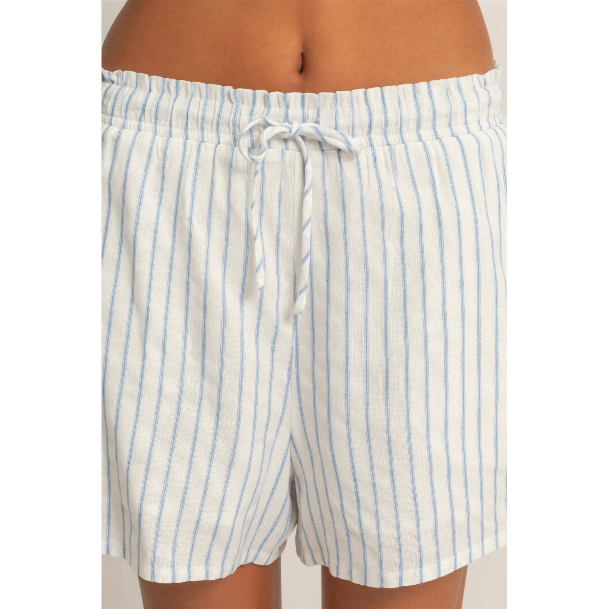 Striped Drawstring Shorts $28