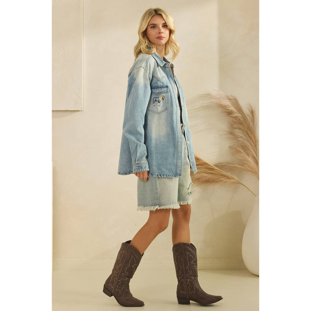 Saddle Up Denim Shacket