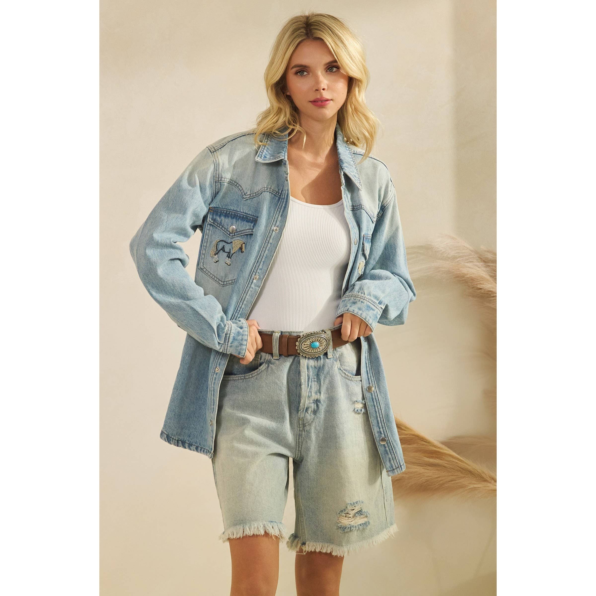Saddle Up Denim Shacket