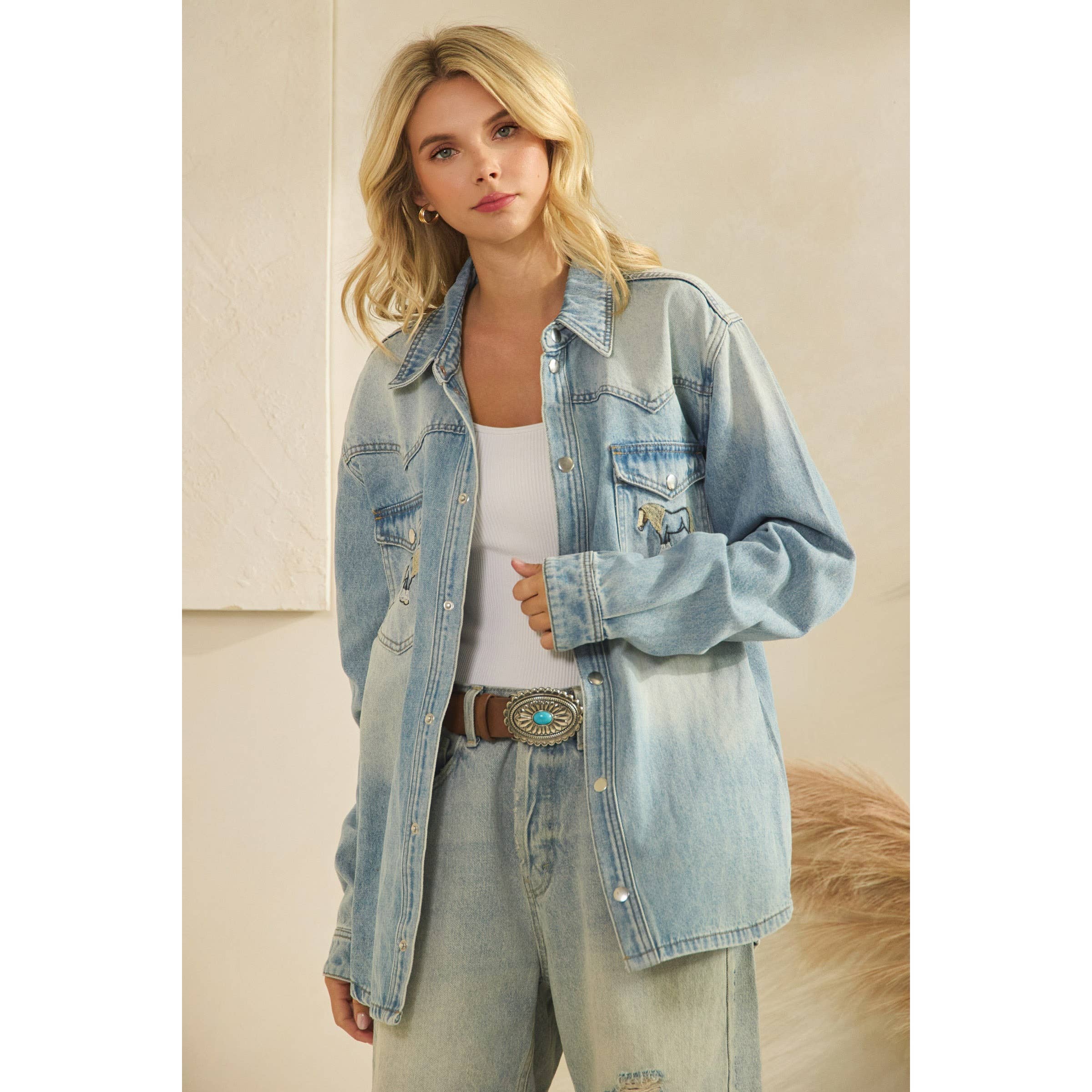 Saddle Up Denim Shacket