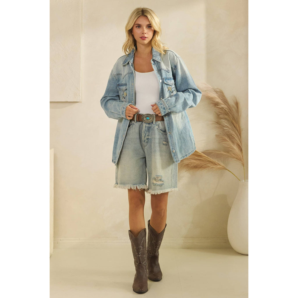 Saddle Up Denim Shacket