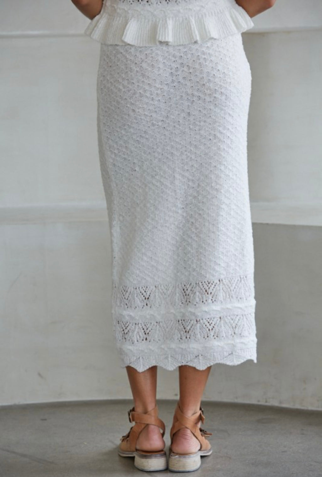 White Lace Dreams Midi Skirt