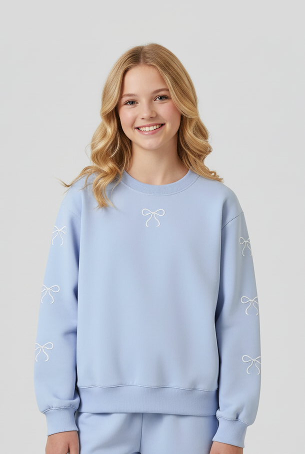Ribbon Embroidered Lounge Sweatshirt 🎀
