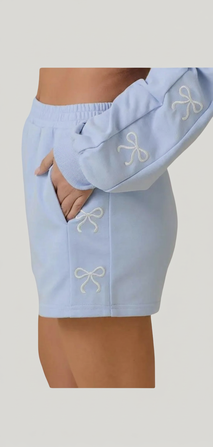 Ribbon Embroidered Lounge Shorts 🎀