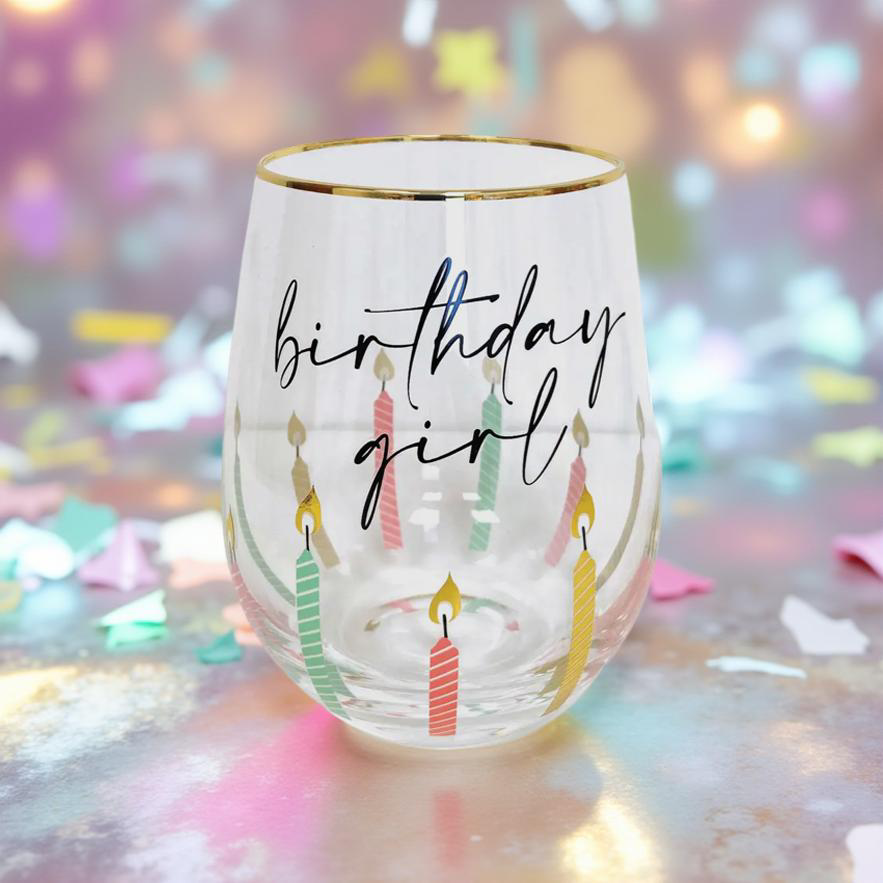 Birthday Girl Stemless Wine Glass