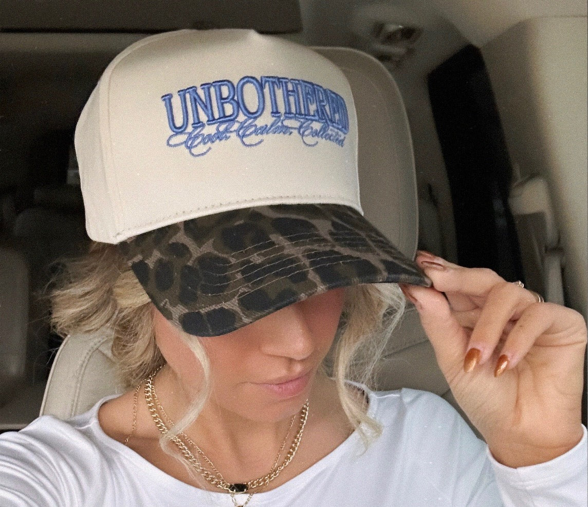 Unbothered Leopard Brim Trucker Hat