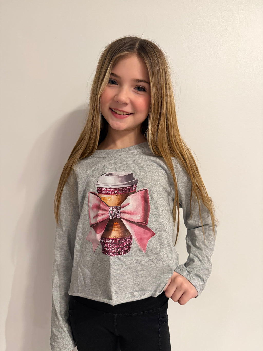 Glam Coffee Long Sleeve Boxy Tee $40