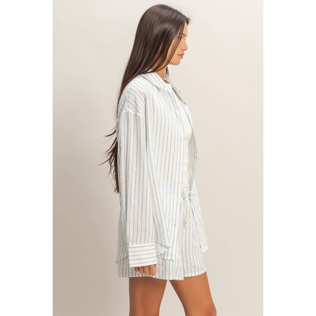 Striped Button-Up Shirt $32