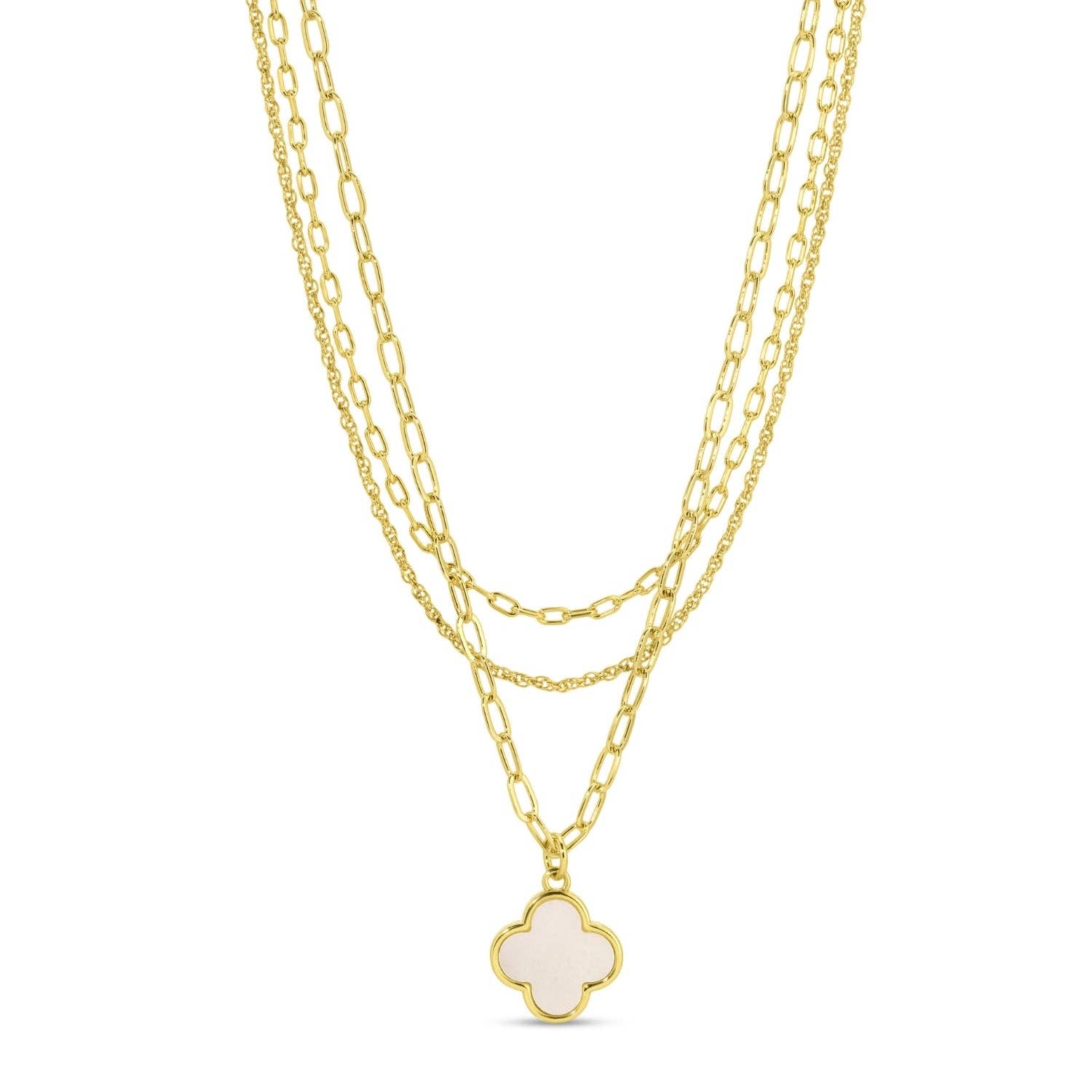 Layered Quatrefoil Necklace $48