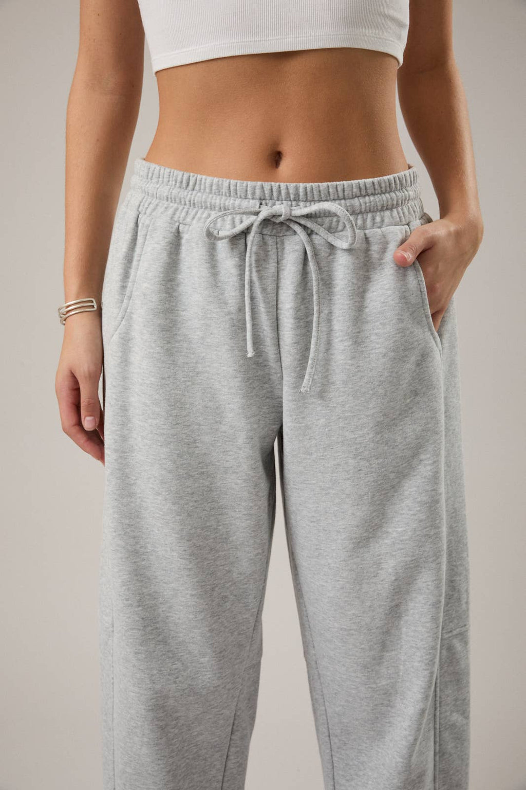 LOW WAIST BARREL SWEATPANTS $50