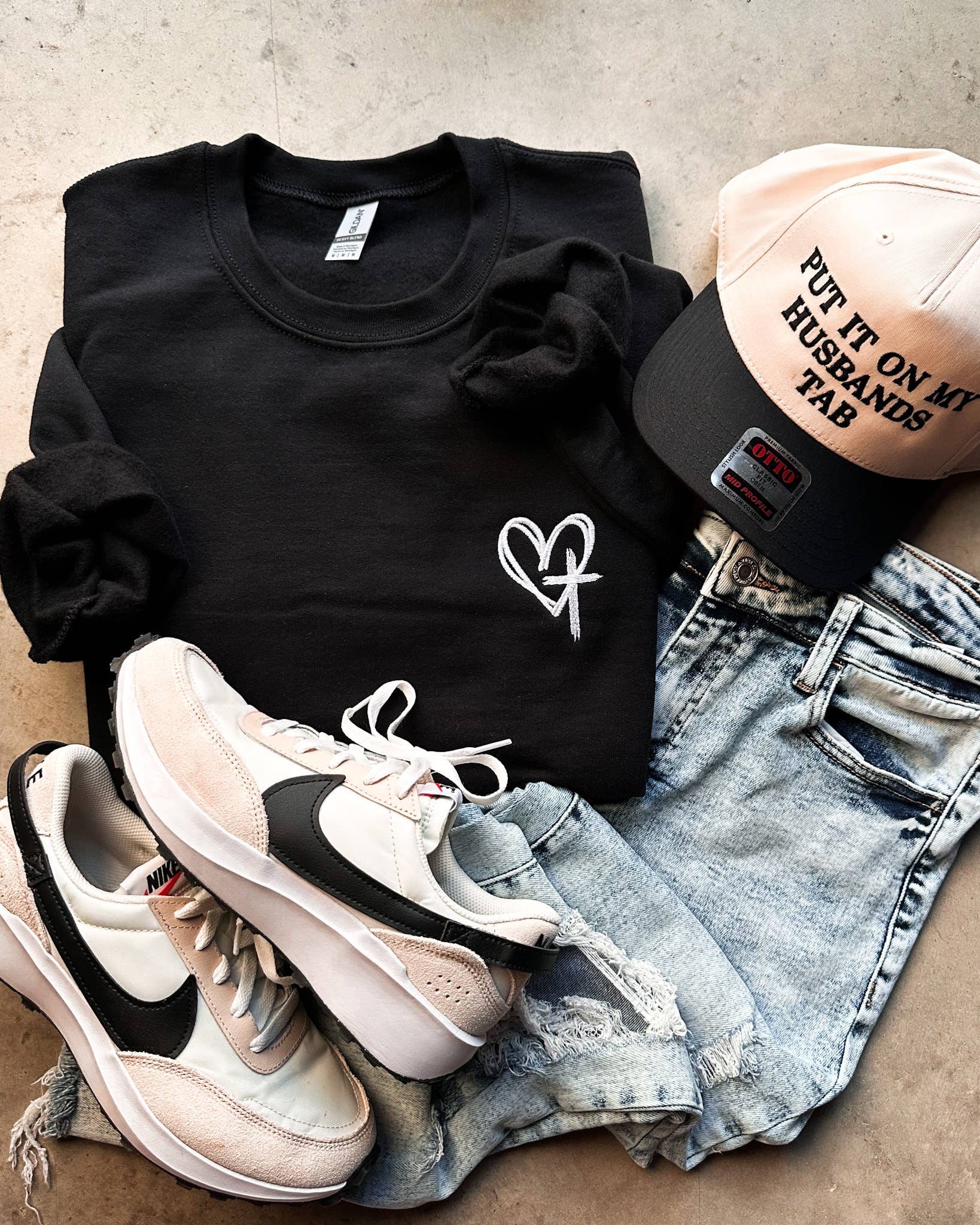 Jesus Has My Back Embroidery Sweatshirt $44