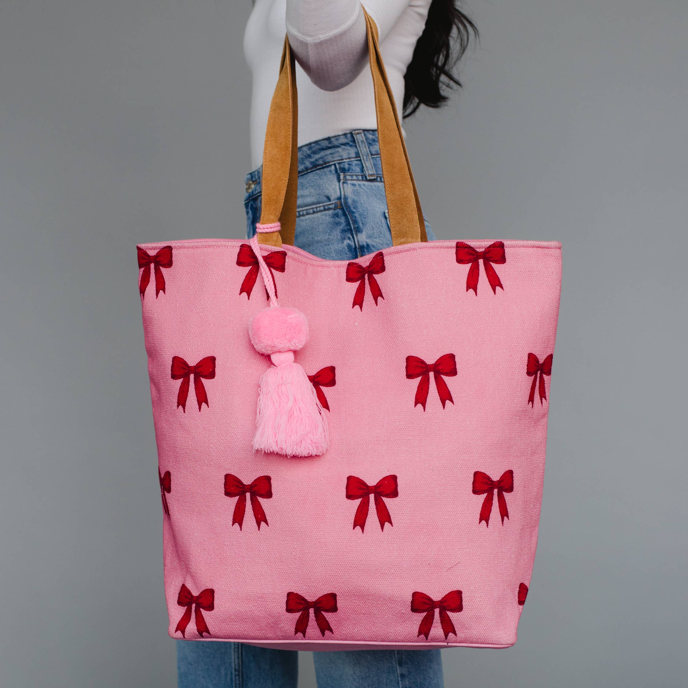 Pink & Red Bow Tote