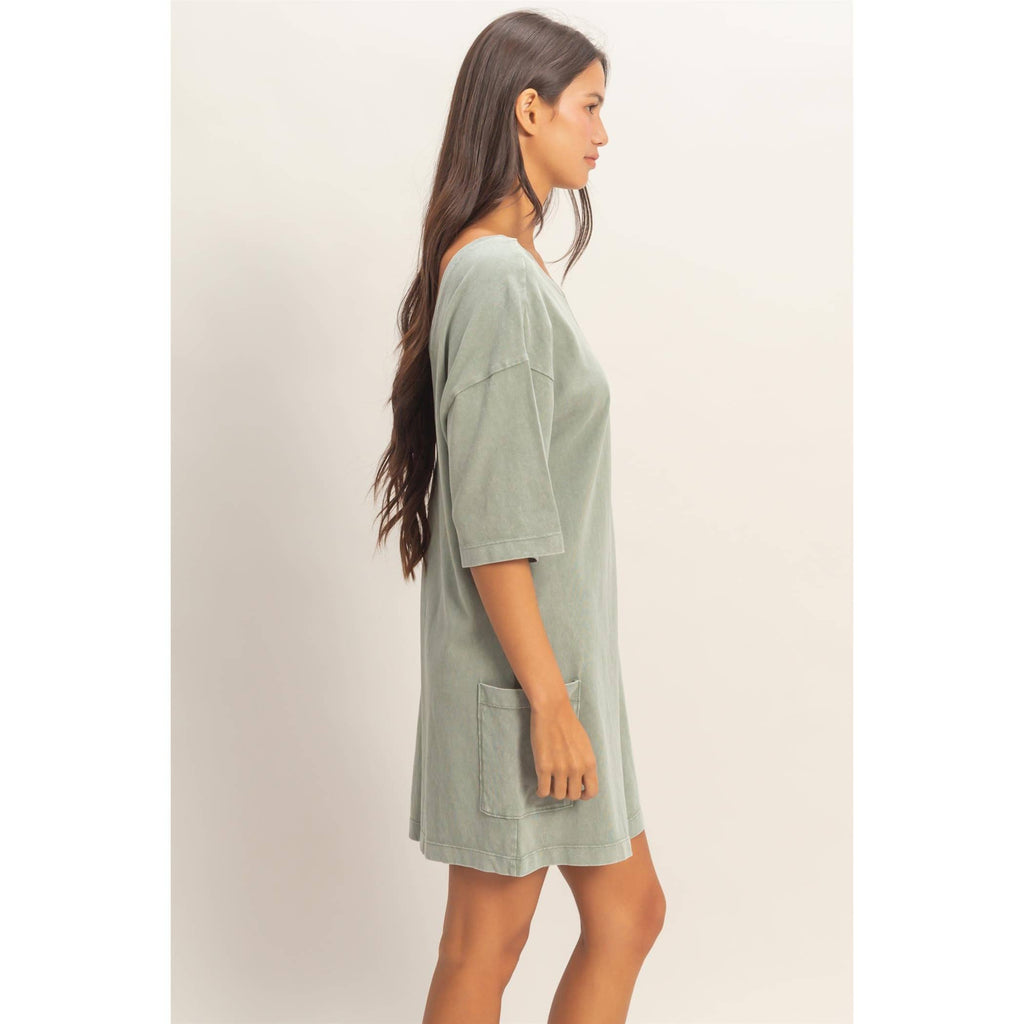 Mineral Washed V-Back Romper