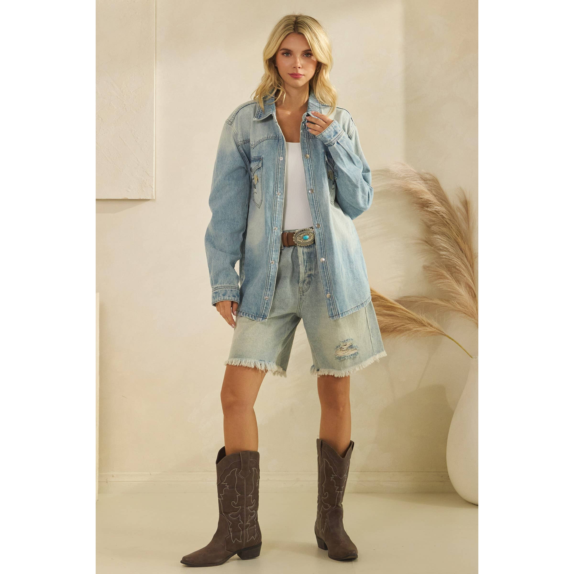 Saddle Up Denim Shacket