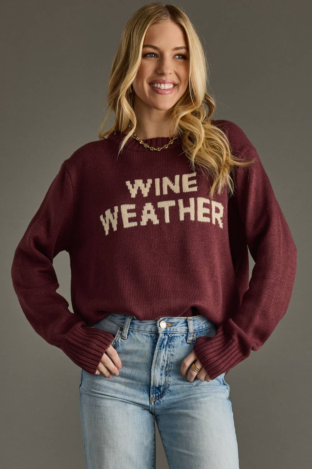Wine Weather Sweater - $30