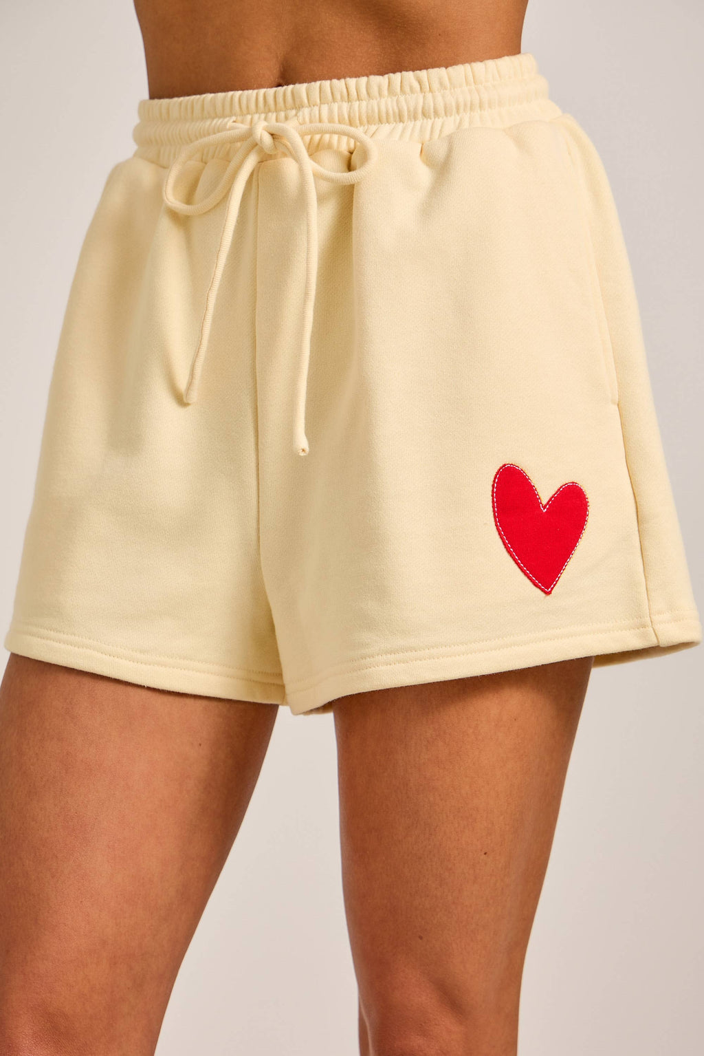Butter Yellow Heart Hoodie & Shorts Lounge Set $86