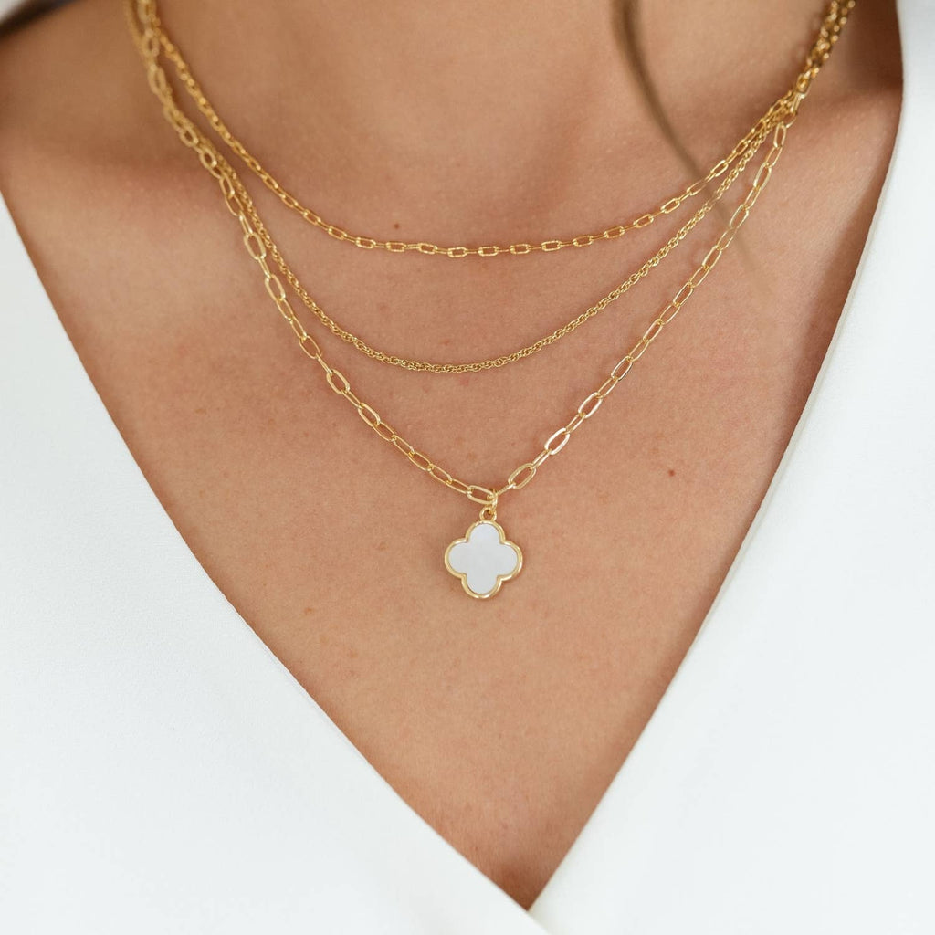 Layered Quatrefoil Necklace $48